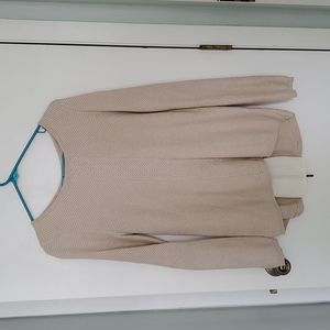 Cream sweater with zipper back detail